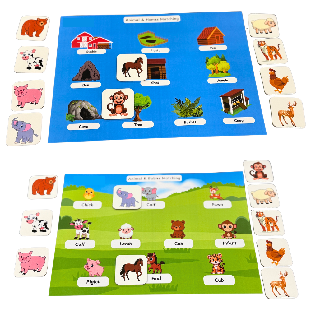 Animals – Babies and Homes Activity|Animals Activity|3–5 Years