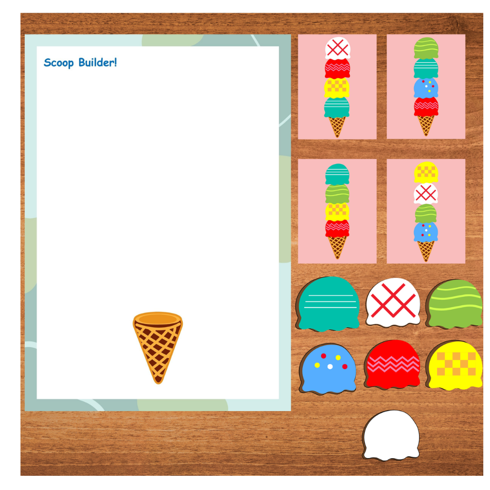 Ice Cream Pattern Builder|Brain Gym Activity|3–6 Years
