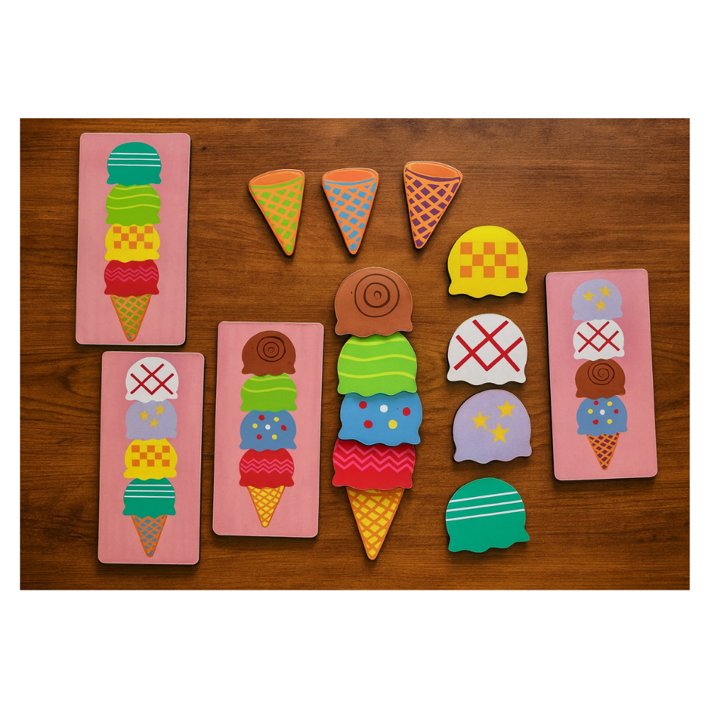 Ice Cream Pattern Builder|Brain Gym Activity|2–6 Years