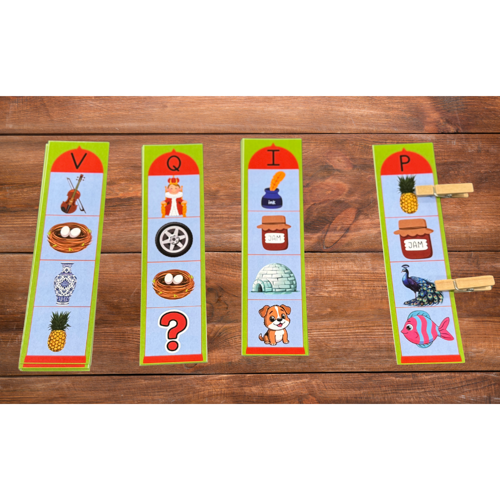 Alphabet Clip & Match Activity|English Activity|3–6 Years