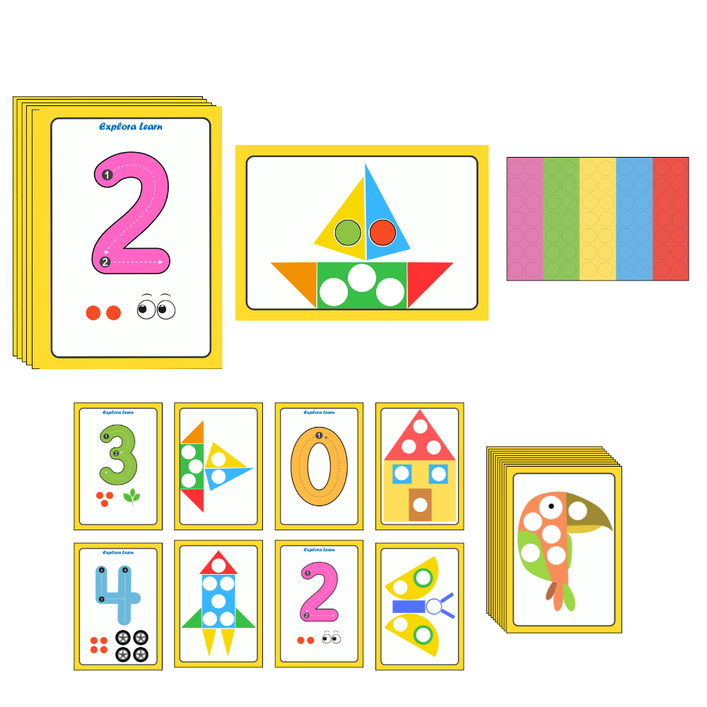 Trace & Stick Numbers|Maths Activity|3–5 Years