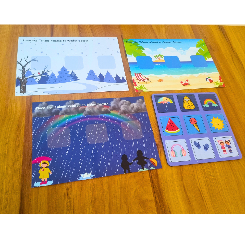 Seasons Sorting Activity – Summer, Rainy & Winter|Seasons Activity|3–5 Years